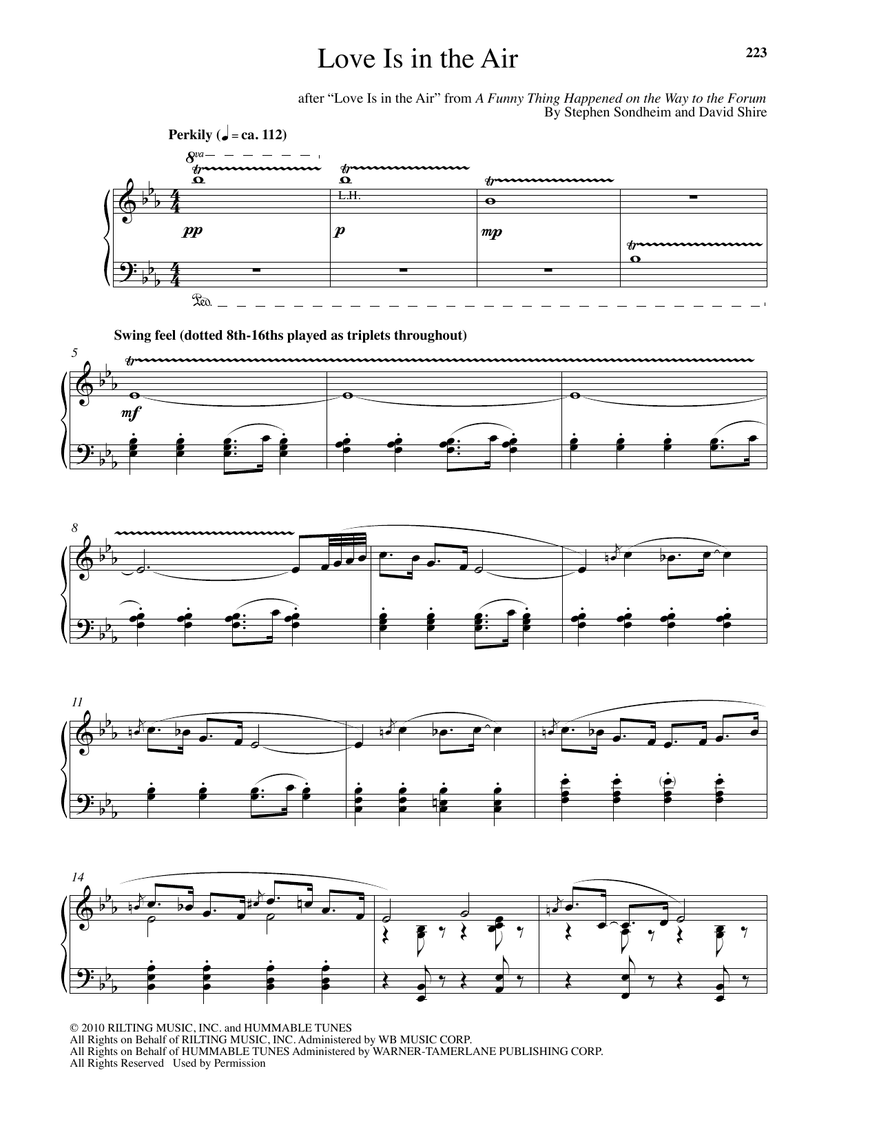 David Shire Love Is In The Air Sheet Music Notes & Chords for Piano - Download or Print PDF