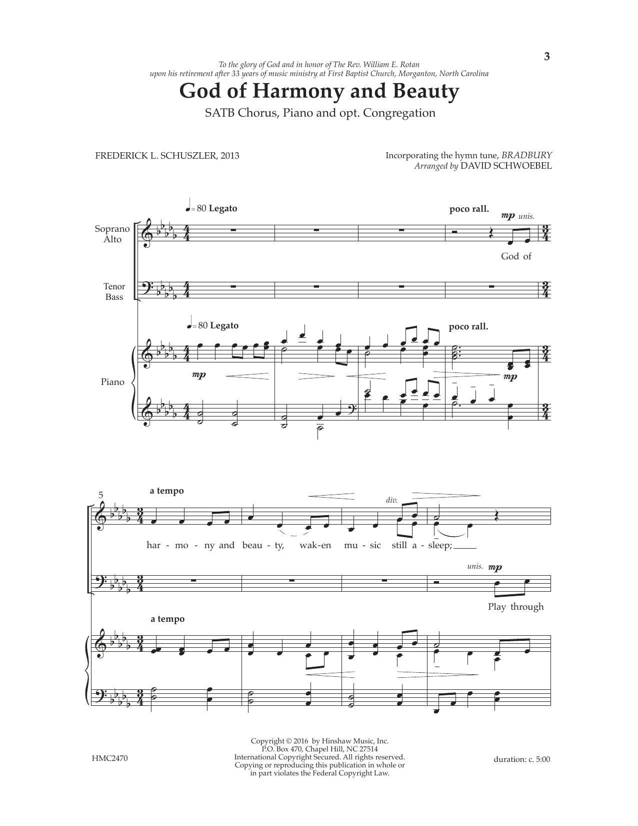David Showoebel God Of Harmony And Beauty Sheet Music Notes & Chords for SATB Choir - Download or Print PDF