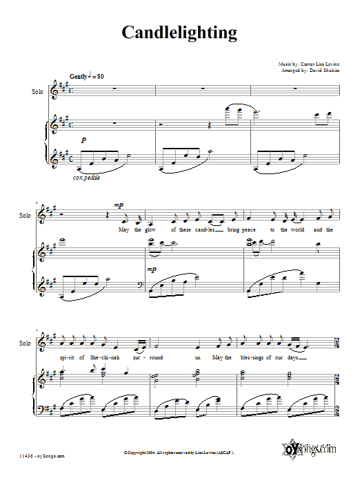 David Shukiar Candlelighting Sheet Music Notes & Chords for 2-Part Choir - Download or Print PDF