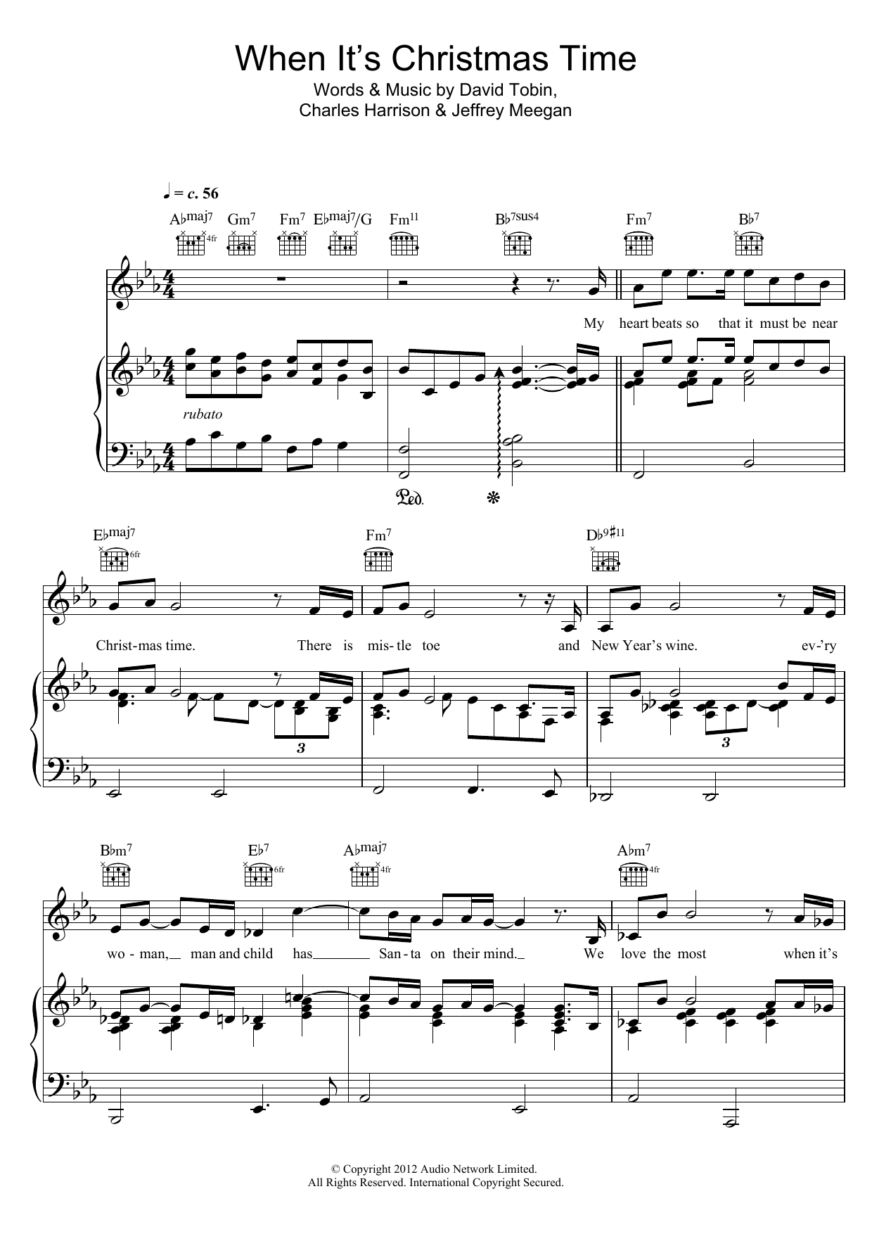 David Tobin When It's Christmas Time Sheet Music Notes & Chords for Piano, Vocal & Guitar (Right-Hand Melody) - Download or Print PDF