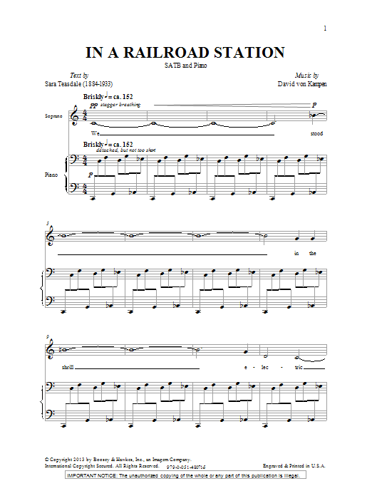 David Von Kampen In A Railroad Station Sheet Music Notes & Chords for SATB - Download or Print PDF
