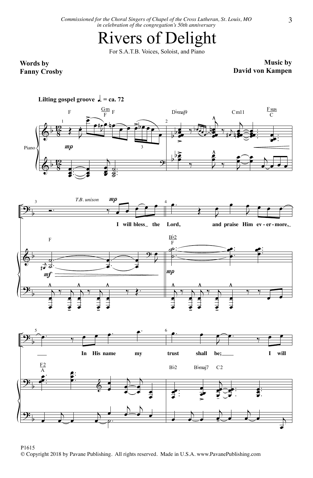 David Von Kampen Rivers Of Delight Sheet Music Notes & Chords for Piano & Vocal - Download or Print PDF