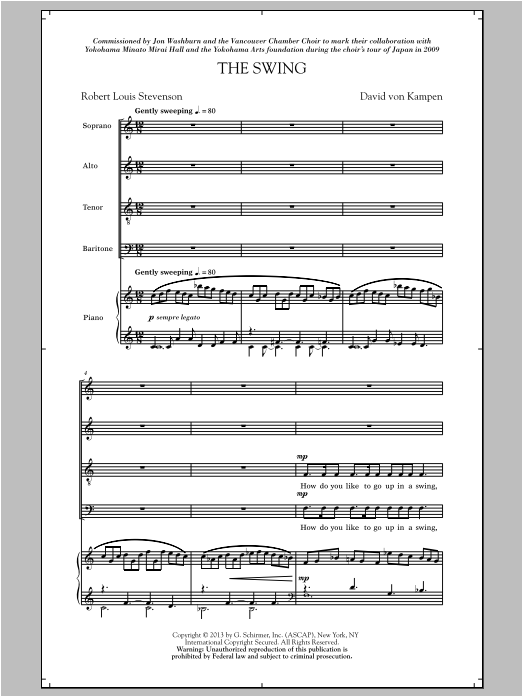 David Von Kampen The Swing Sheet Music Notes & Chords for SATB - Download or Print PDF