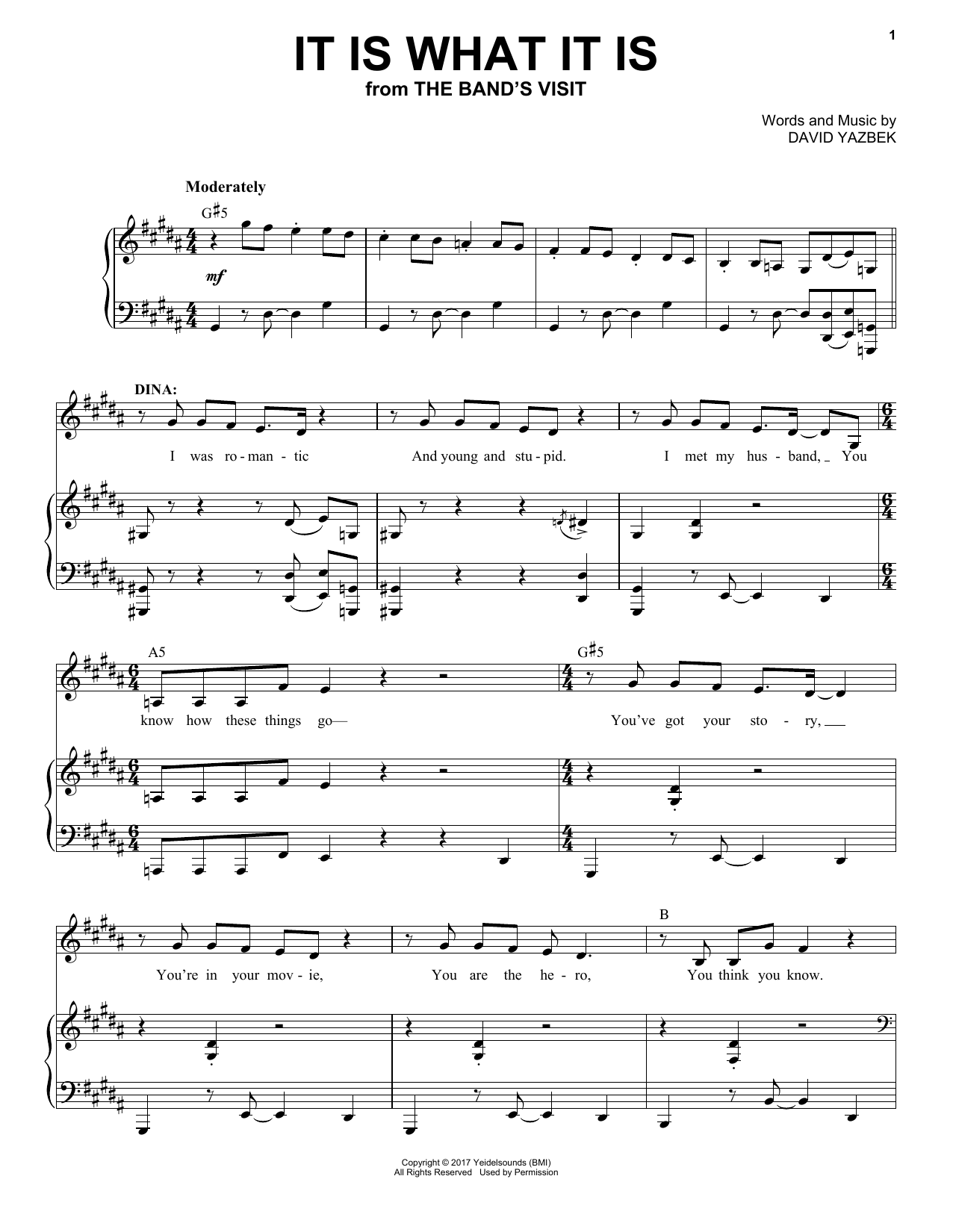 David Yazbek It Is What It Is Sheet Music Notes & Chords for Piano & Vocal - Download or Print PDF