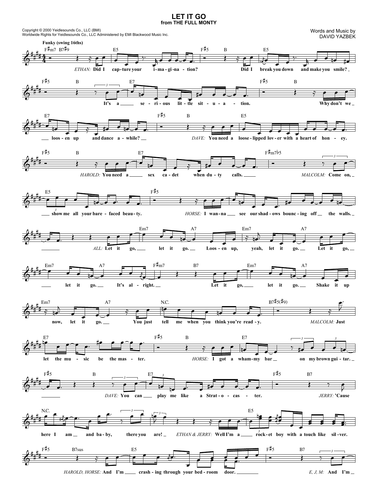 David Yazbek Let It Go Sheet Music Notes & Chords for Melody Line, Lyrics & Chords - Download or Print PDF