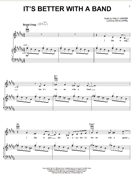 David Zippel It's Better With A Band Sheet Music Notes & Chords for Piano, Vocal & Guitar (Right-Hand Melody) - Download or Print PDF