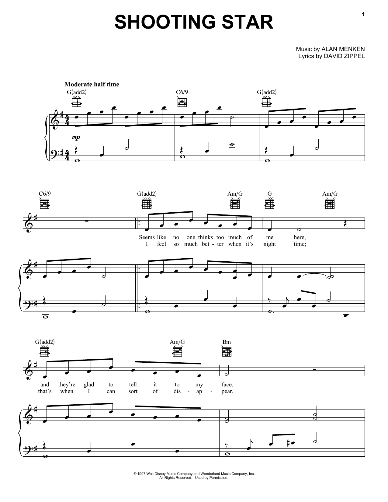 David Zippel Shooting Star Sheet Music Notes & Chords for Piano, Vocal & Guitar (Right-Hand Melody) - Download or Print PDF David Zippel Shooting Star Sheet Music Notes & Chords for Piano, Vocal & Guitar (Right-Hand Melody) - Download or Print PDF