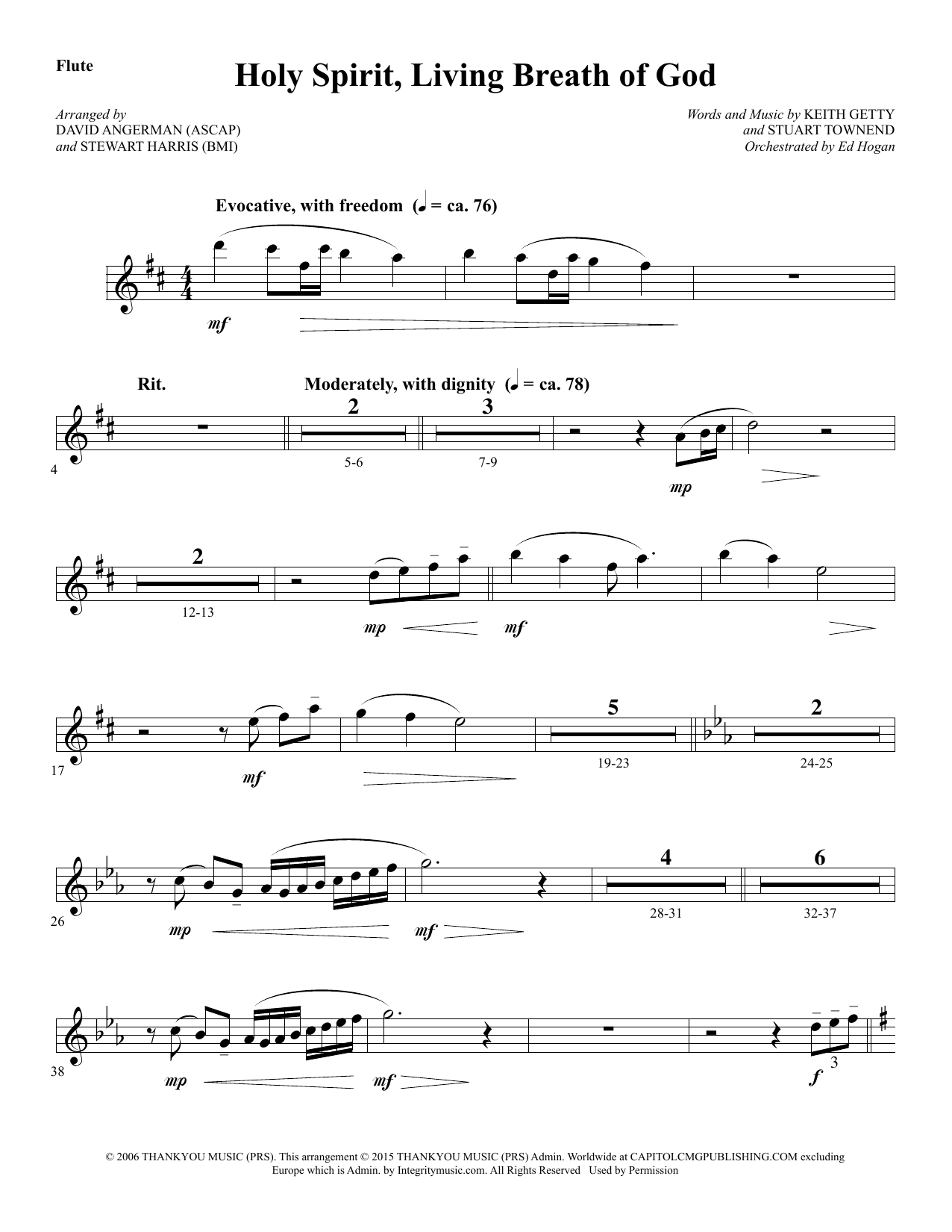Preview David Angerman Holy Spirit, Living Breath of God - Flute Sacred sheet music, notes and chords for Choir Instrumental Pak, SKU: 346544 Holy Spirit, Living Breath of God - Flute sheet music