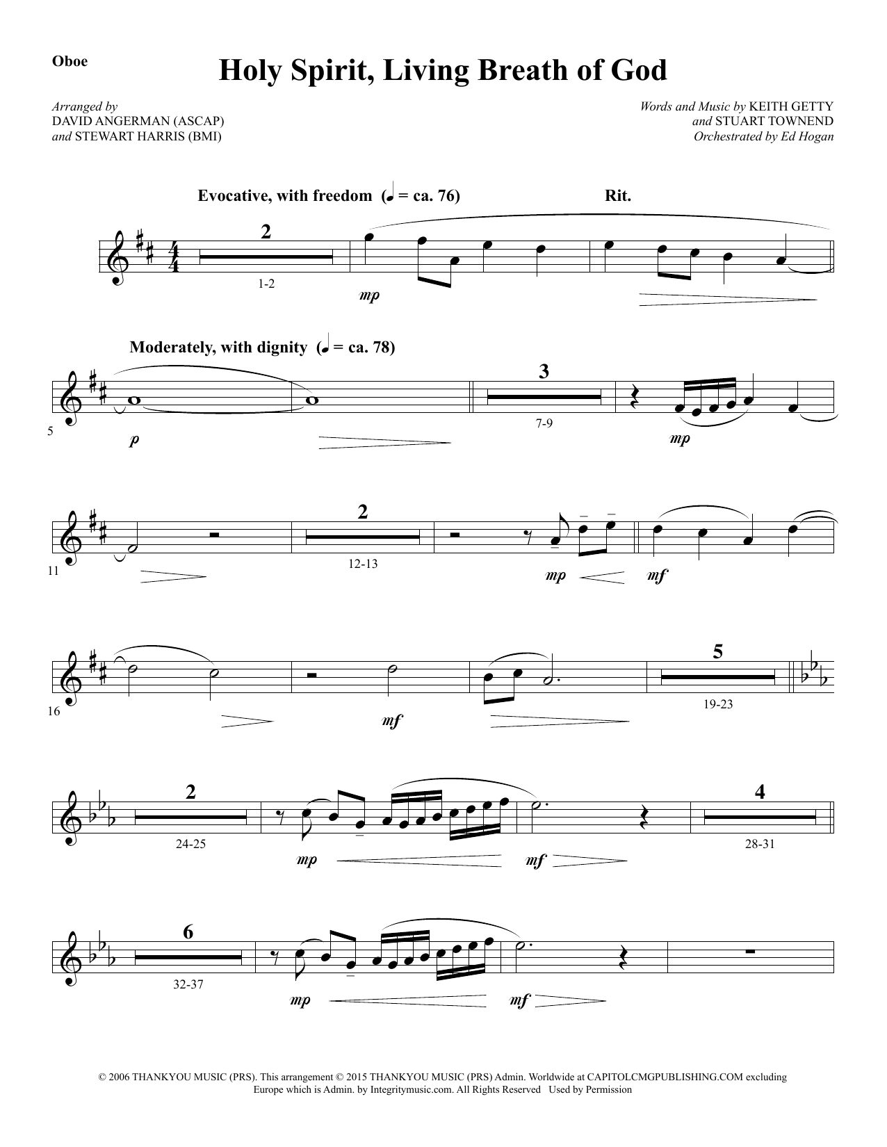 Preview David Angerman Holy Spirit, Living Breath of God - Oboe Sacred sheet music, notes and chords for Choir Instrumental Pak, SKU: 346545 Holy Spirit, Living Breath of God - Oboe sheet music