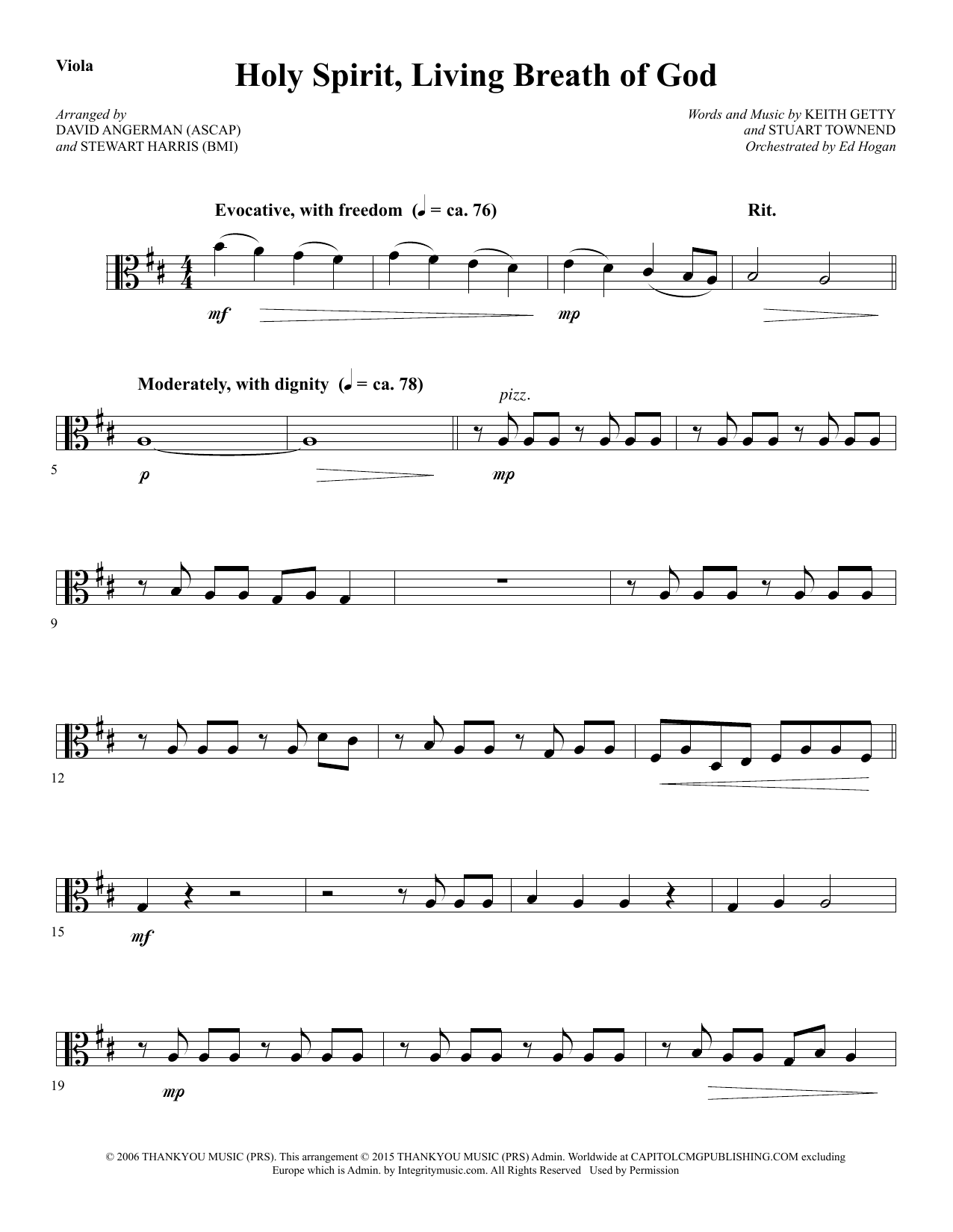 Preview David Angerman Holy Spirit, Living Breath of God - Viola Sacred sheet music, notes and chords for Choir Instrumental Pak, SKU: 346557 Holy Spirit, Living Breath of God - Viola sheet music