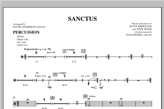 Sanctus - Percussion sheet music