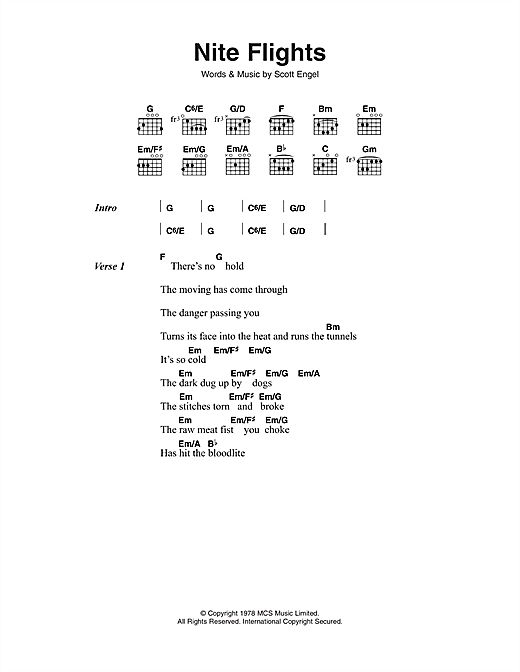 David Bowie Nite Flights Sheet Music Notes & Chords for Lyrics & Chords - Download or Print PDF