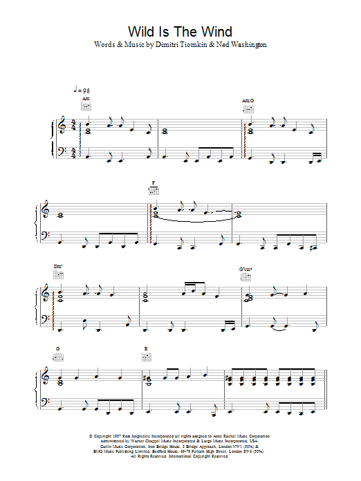 Wild Is The Wind sheet music
