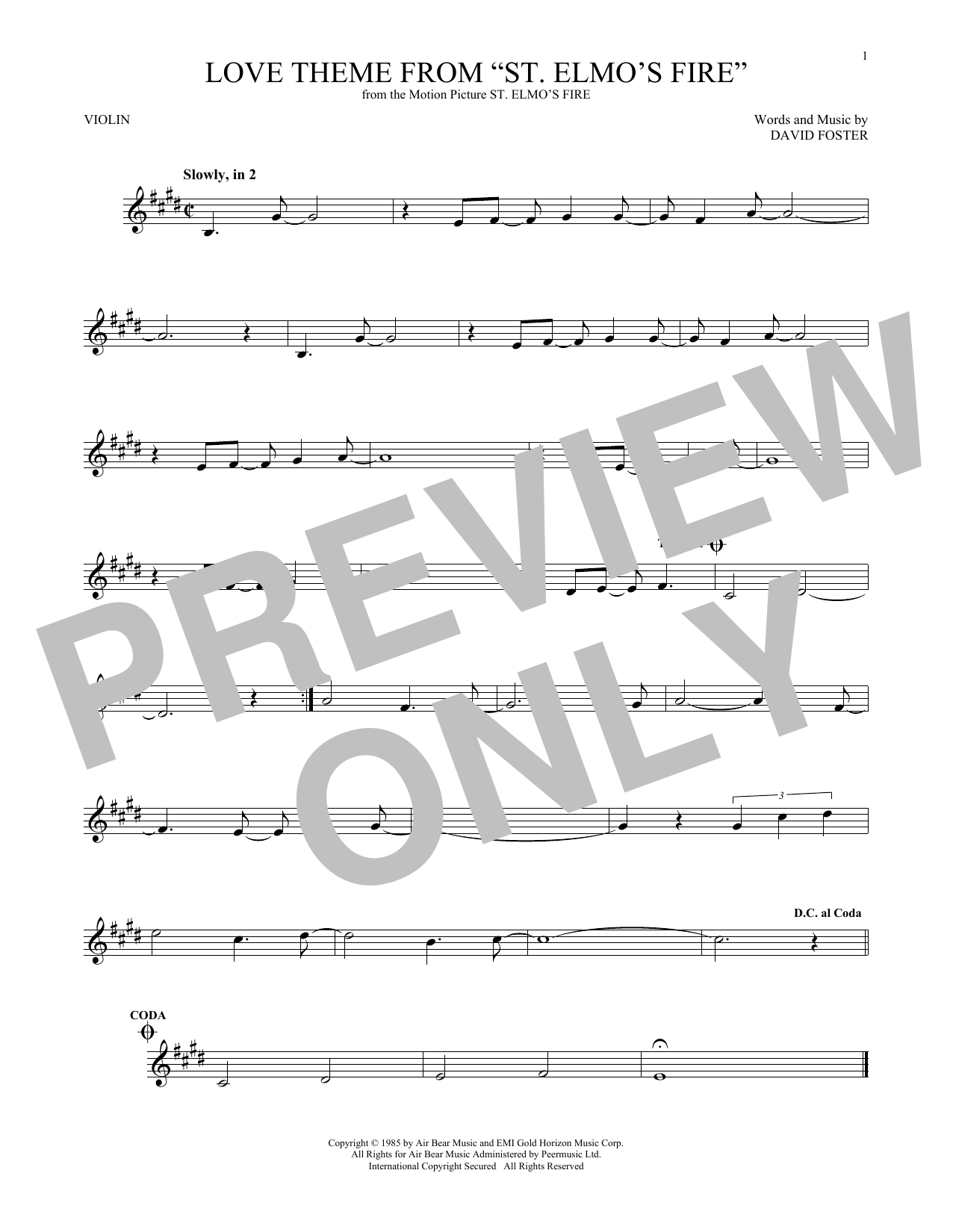 Preview David Foster Love Theme From Love Theme From