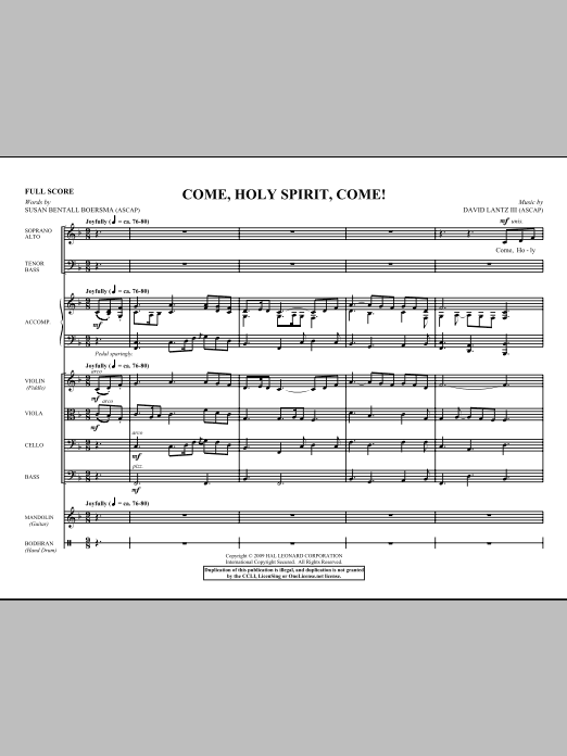 Come, Holy Spirit, Come! - Full Score sheet music