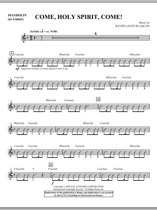 Come, Holy Spirit, Come! - Guitar/Mandolin sheet music