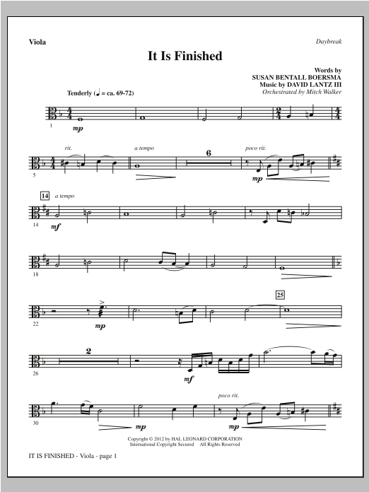 It Is Finished - Viola sheet music