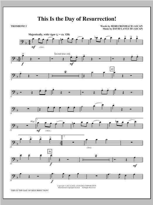 This Is the Day of Resurrection! - Trombone 1 sheet music