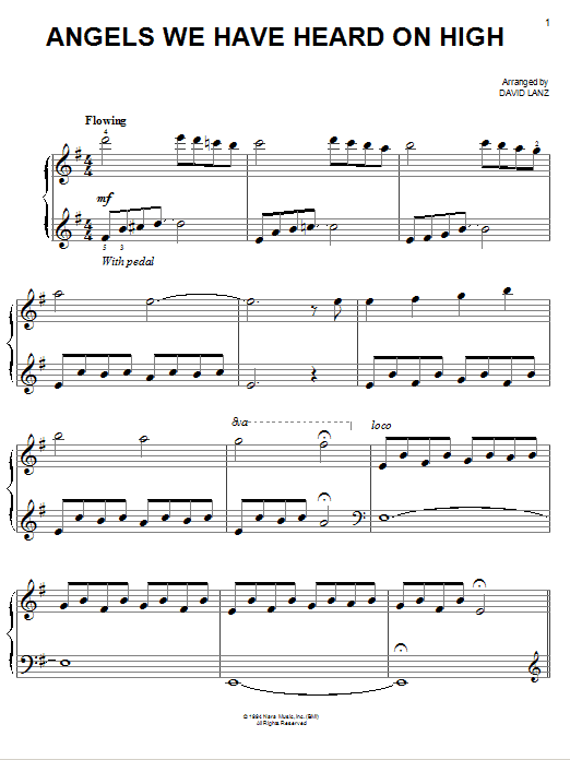 Preview David Lanz Angels We Have Heard On High Christmas sheet music, notes and chords for Easy Piano, SKU: 74799 Angels We Have Heard On High sheet music
