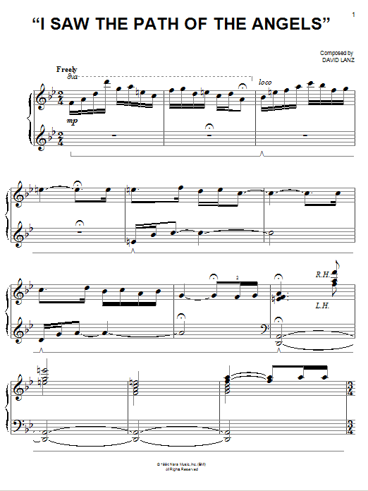 Preview David Lanz I Saw The Path Of The Angels Christmas sheet music, notes and chords for Easy Piano, SKU: 74815 I Saw The Path Of The Angels sheet music