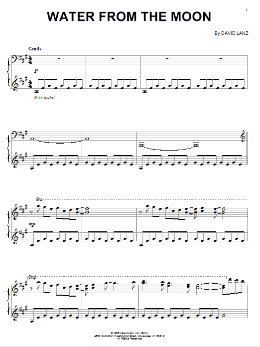 Preview David Lanz Water From The Moon New Age sheet music, notes and chords for Piano, SKU: 74808 Water From The Moon sheet music