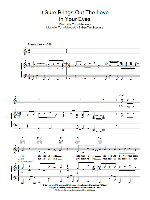It Sure Brings Out The Love In Your Eyes sheet music