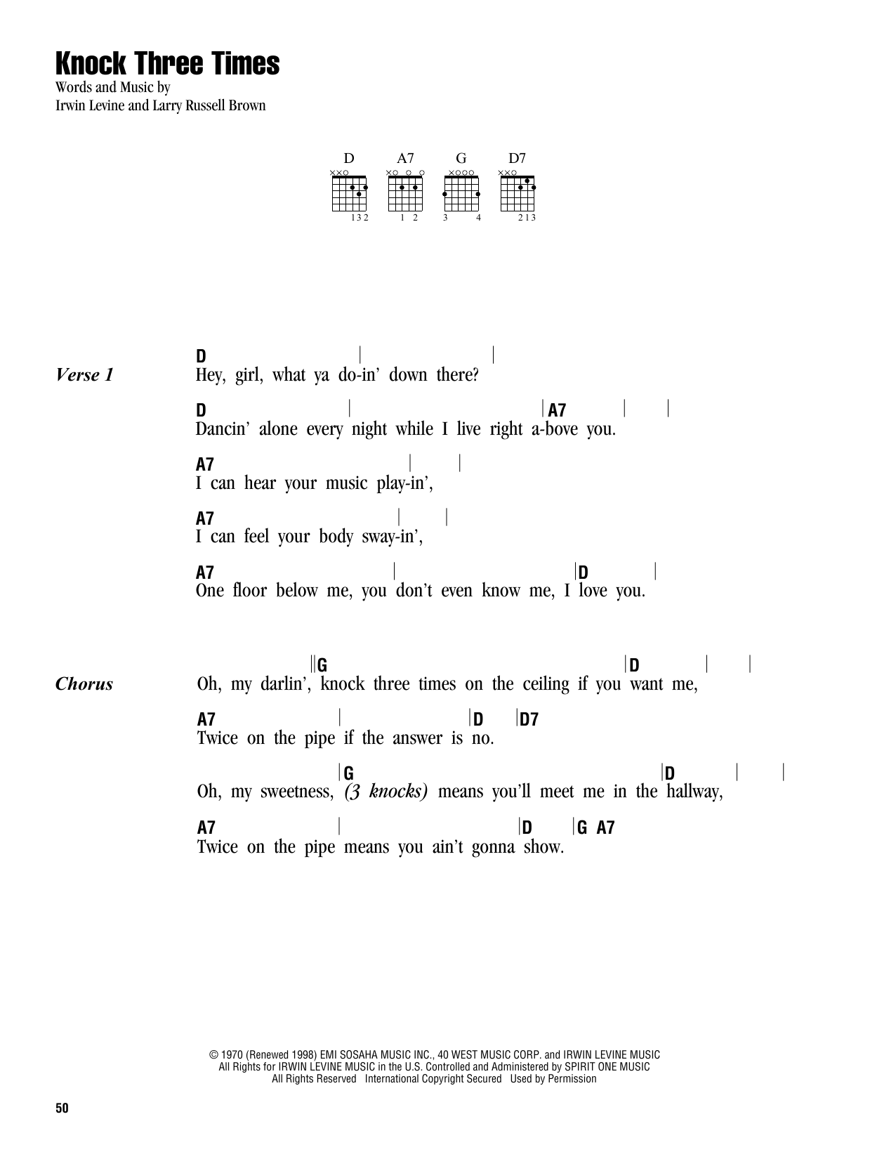 Dawn Knock Three Times Sheet Music Notes & Chords for Lead Sheet / Fake Book - Download or Print PDF