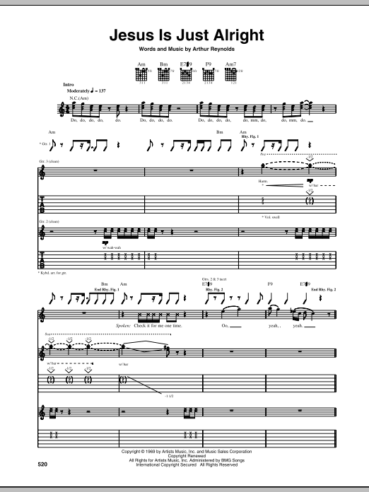 dc Talk Jesus Is Just Alright Sheet Music Notes & Chords for Guitar Tab - Download or Print PDF