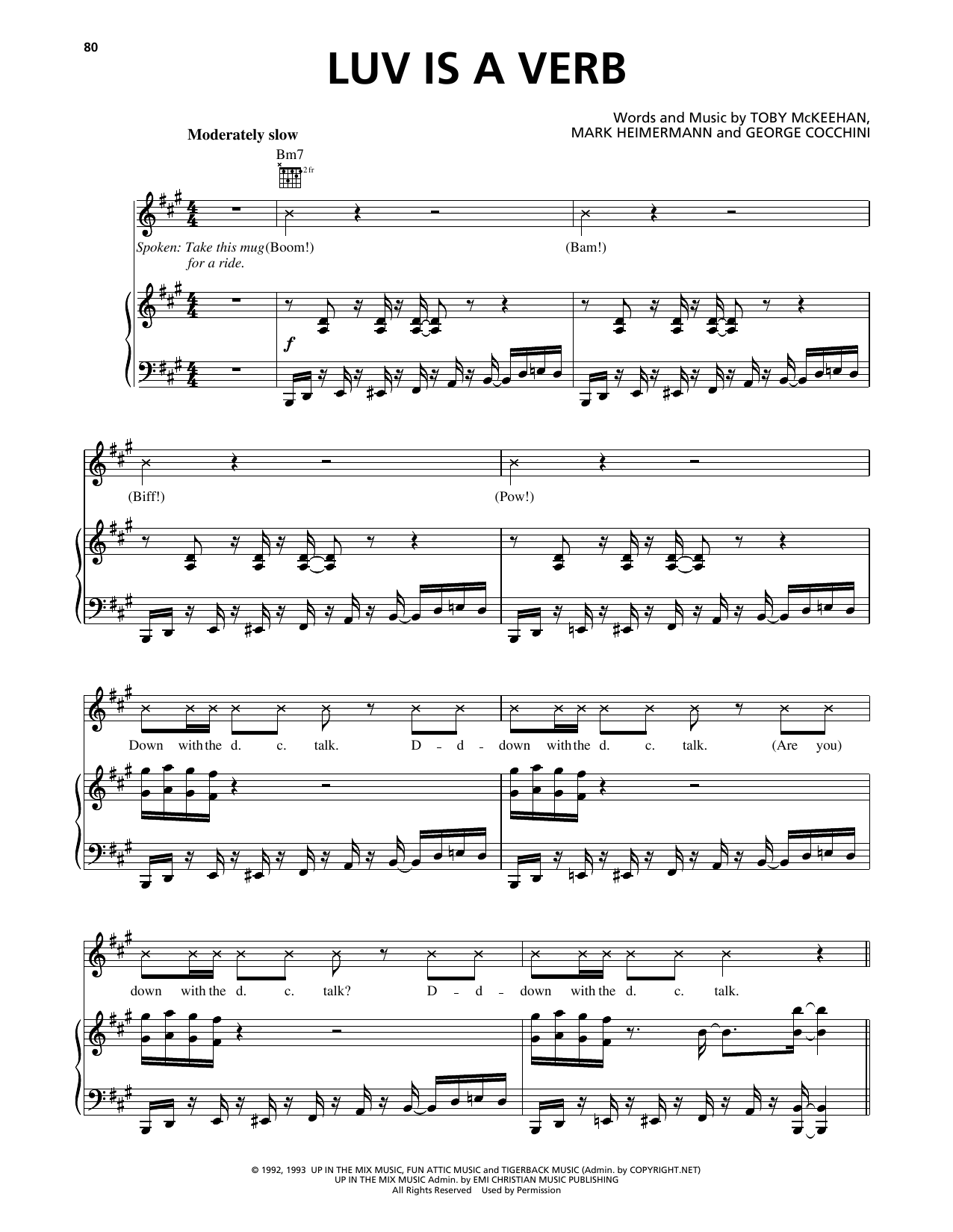 dc Talk Luv Is A Verb Sheet Music Notes & Chords for Piano, Vocal & Guitar (Right-Hand Melody) - Download or Print PDF