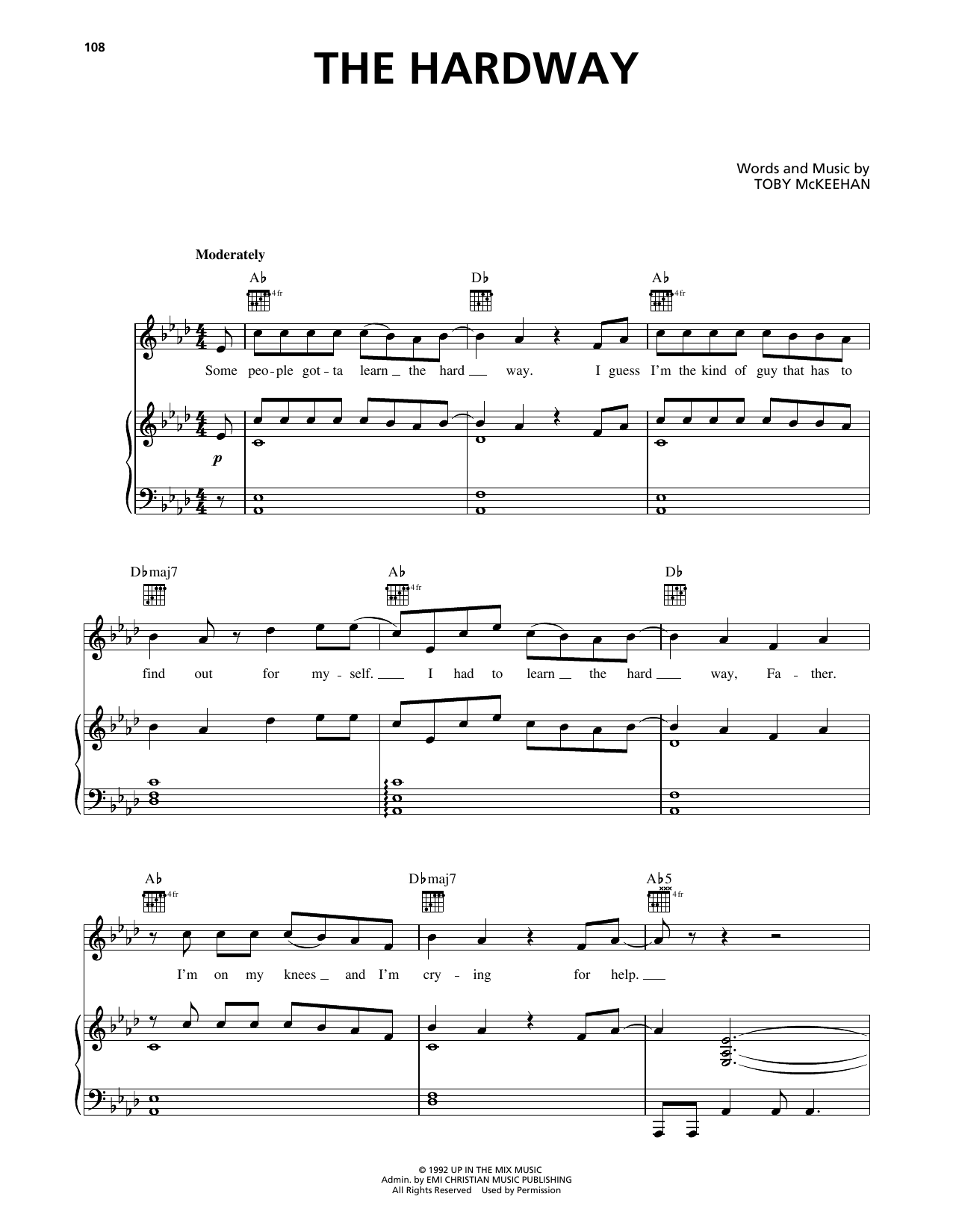 dc Talk The Hardway Sheet Music Notes & Chords for Piano, Vocal & Guitar (Right-Hand Melody) - Download or Print PDF