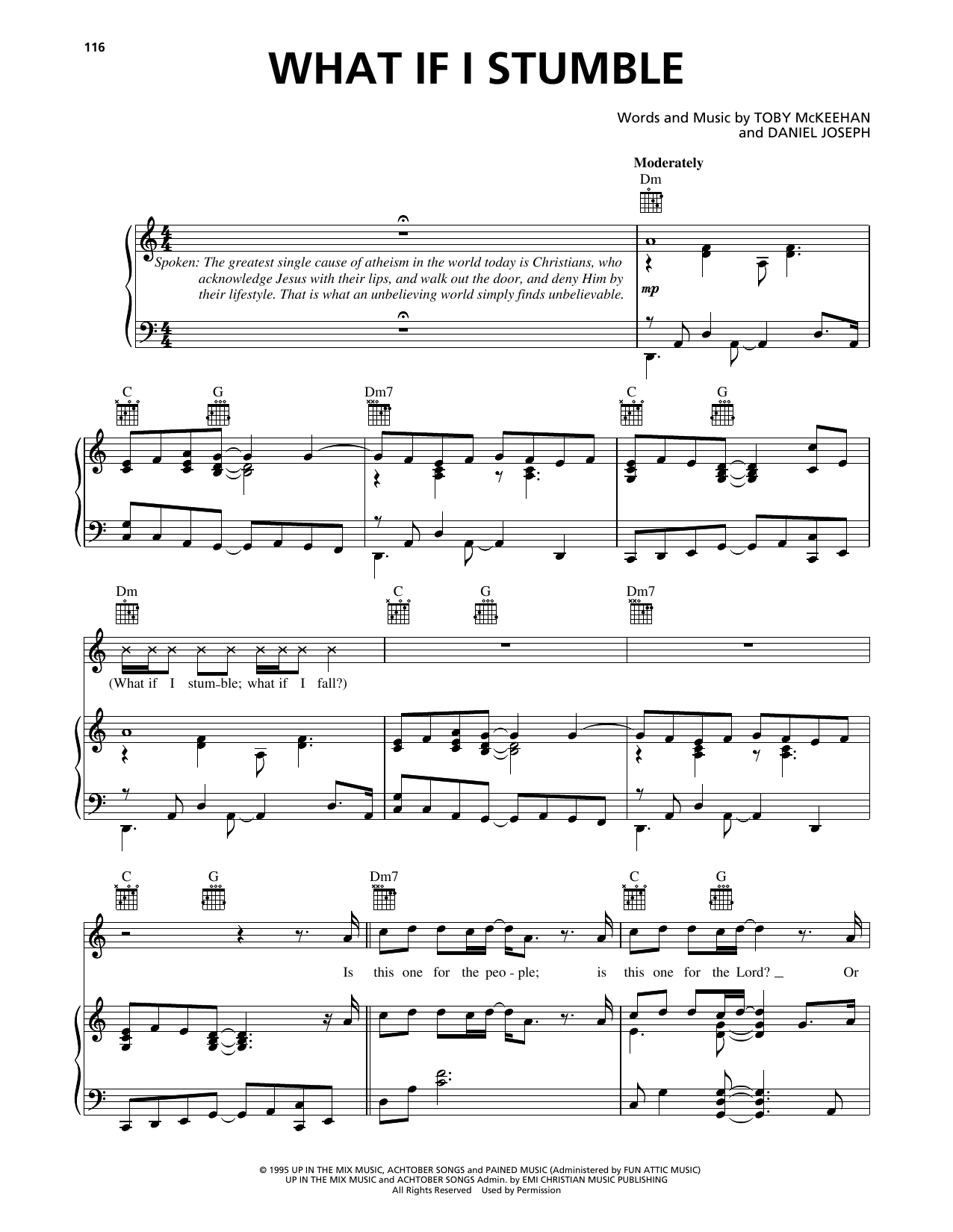 dc Talk What If I Stumble Sheet Music Notes & Chords for Piano, Vocal & Guitar (Right-Hand Melody) - Download or Print PDF