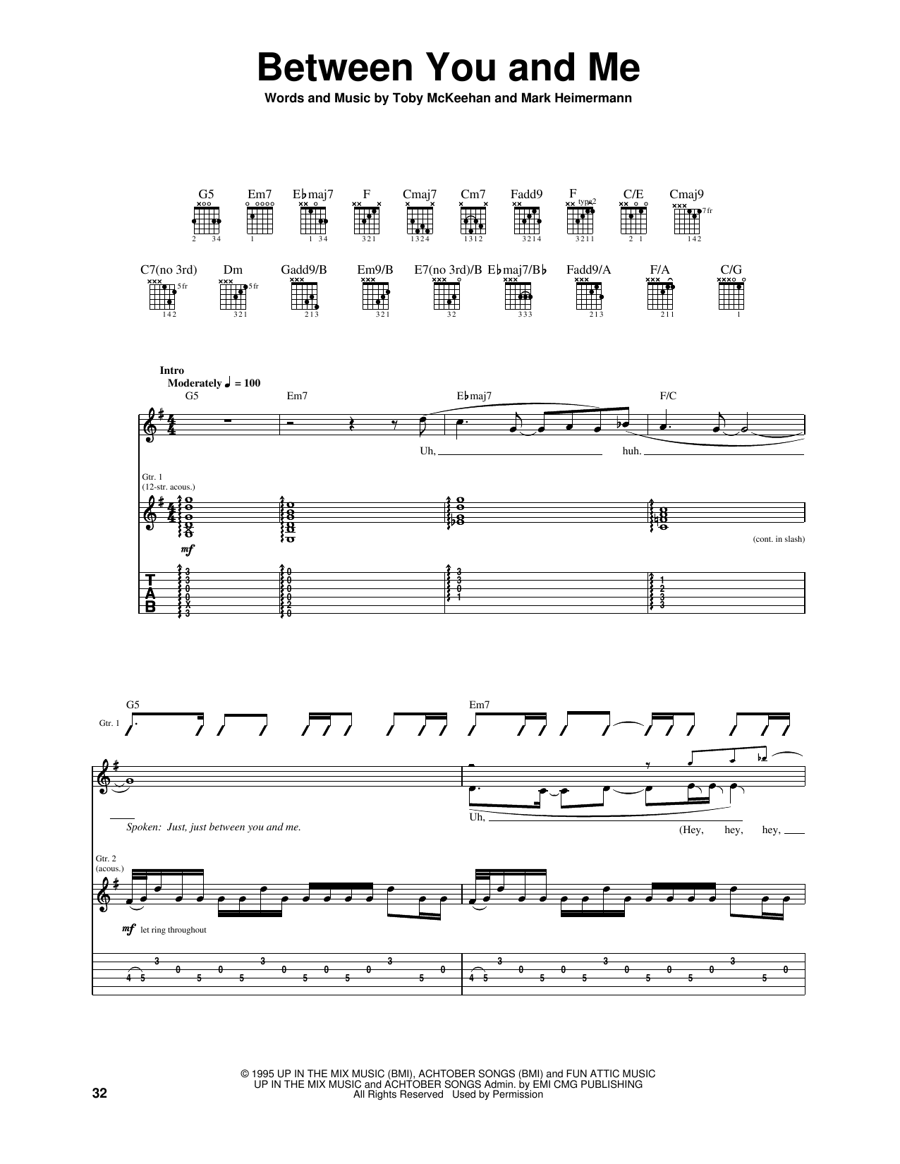 Between You And Me sheet music