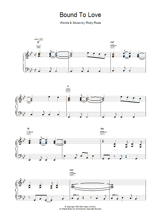 Deacon Blue Bound To Love Sheet Music Notes & Chords for Piano, Vocal & Guitar (Right-Hand Melody) - Download or Print PDF