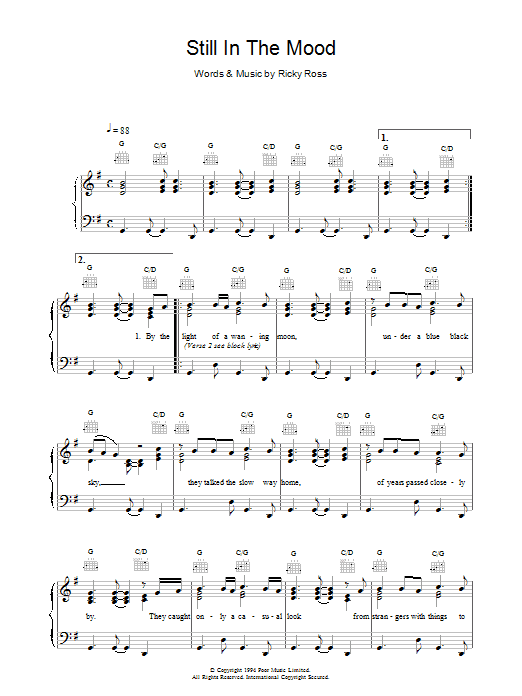 Deacon Blue Still In The Mood Sheet Music Notes & Chords for Piano, Vocal & Guitar (Right-Hand Melody) - Download or Print PDF