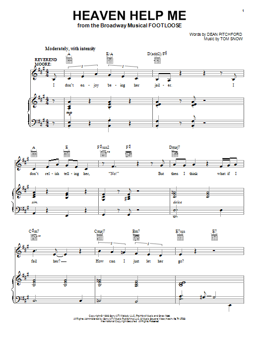 Dean Pitchford Heaven Help Me Sheet Music Notes & Chords for Easy Piano - Download or Print PDF