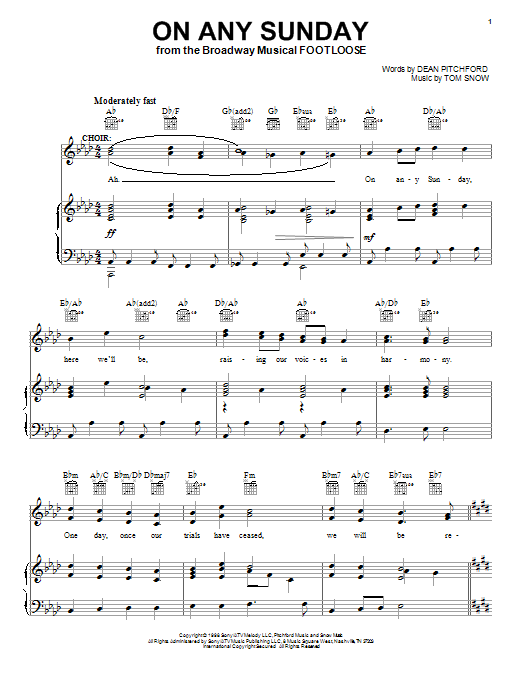 Dean Pitchford On Any Sunday Sheet Music Notes & Chords for Piano, Vocal & Guitar (Right-Hand Melody) - Download or Print PDF