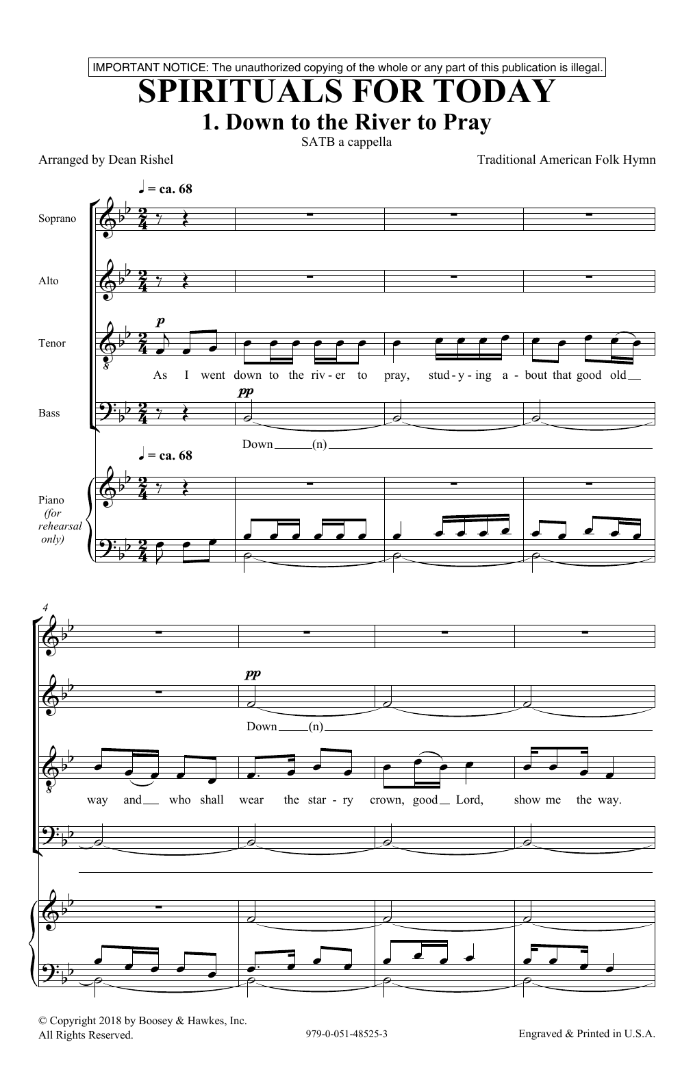 Dean Rishel Spirituals For Today Sheet Music Notes & Chords for SATB Choir - Download or Print PDF