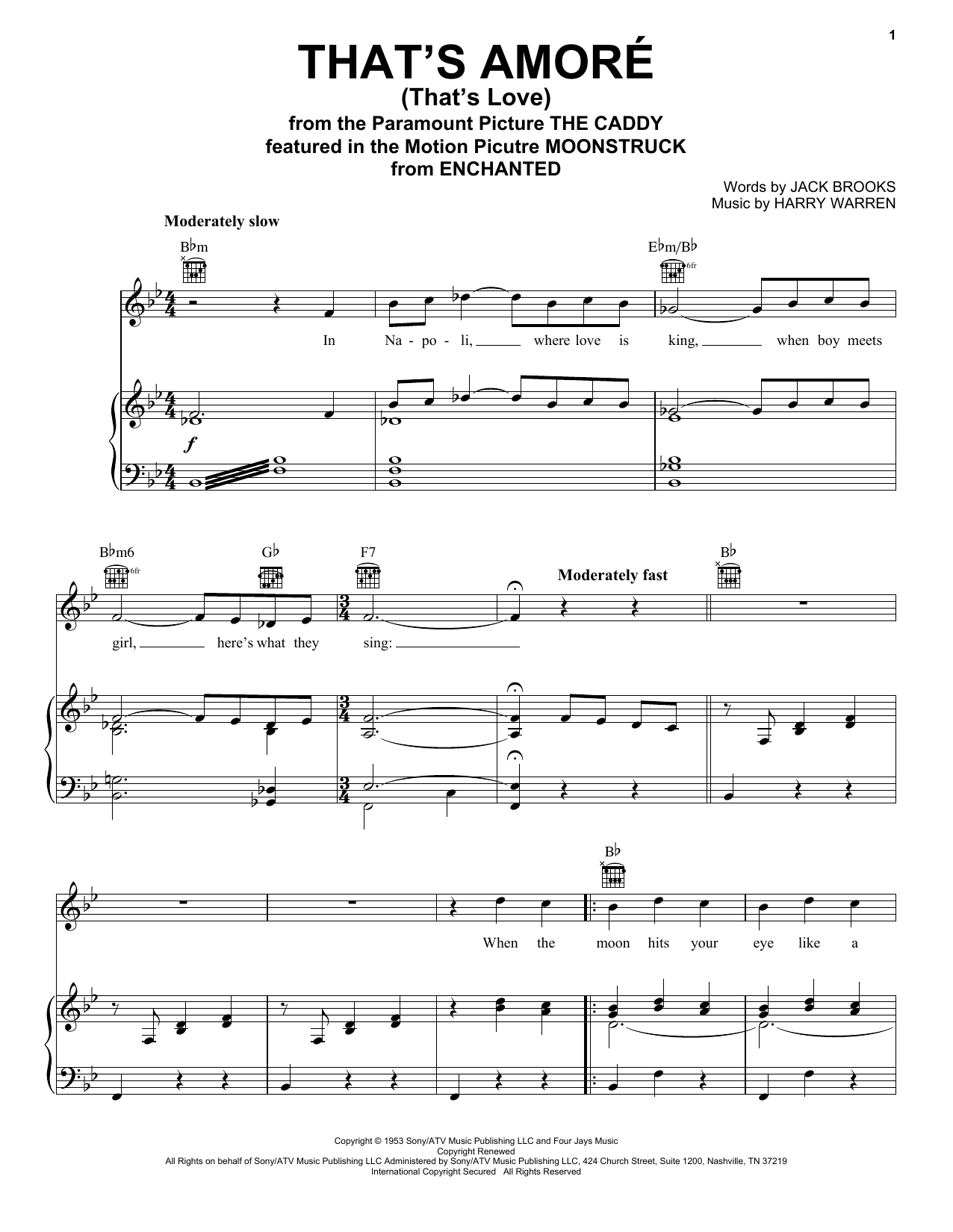 That's Amore (That's Love) sheet music