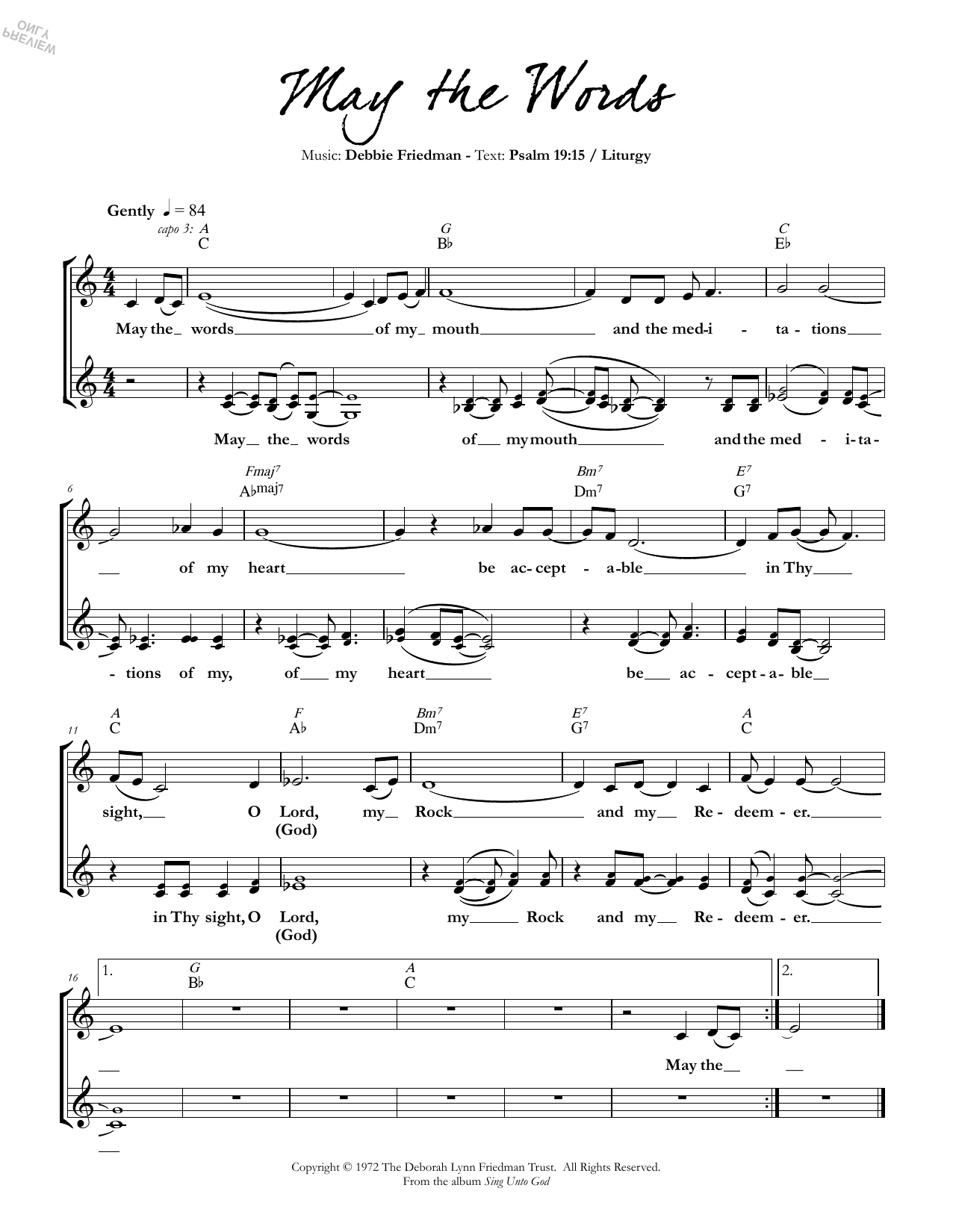 Debbie Friedman May the Words Sheet Music Notes & Chords for Lead Sheet / Fake Book - Download or Print PDF