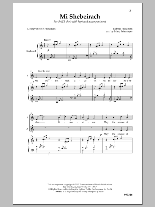 Debbie Friedman Mi Shebeirach Sheet Music Notes & Chords for Choral - Download or Print PDF