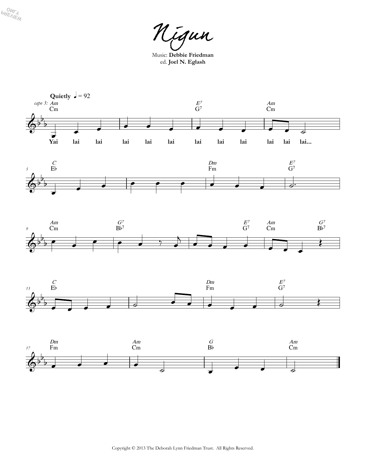Debbie Friedman Nigun Sheet Music Notes & Chords for Lead Sheet / Fake Book - Download or Print PDF