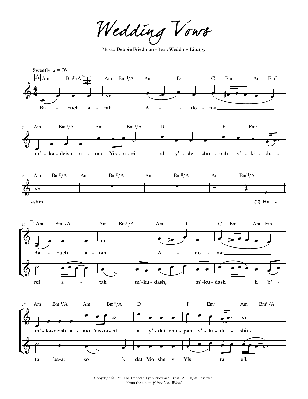 Debbie Friedman We the People Sheet Music Notes & Chords for Lead Sheet / Fake Book - Download or Print PDF