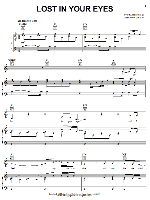 Lost In Your Eyes sheet music
