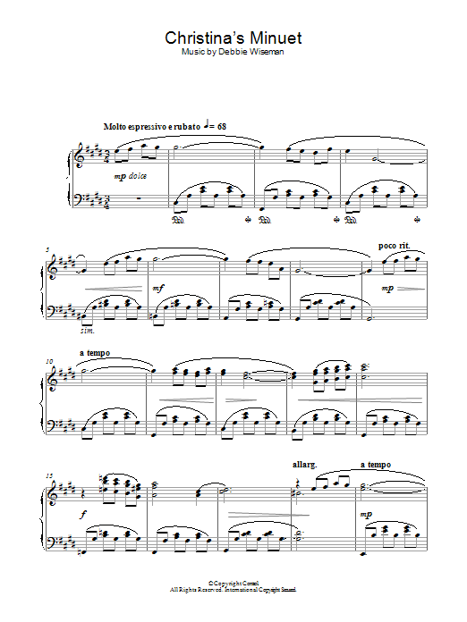 Christina's Minuet (Theme From Haunted) sheet music