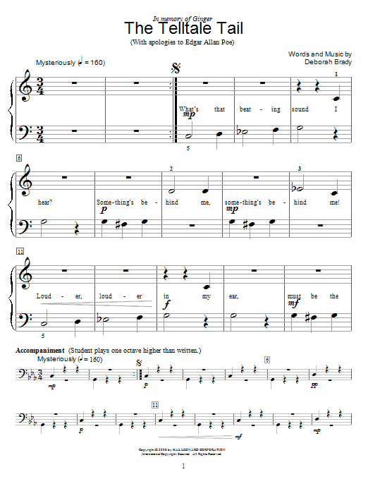 Deborah Brady The Telltale Tail Sheet Music Notes & Chords for Educational Piano - Download or Print PDF