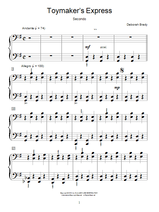 Deborah Brady Toymaker's Express Sheet Music Notes & Chords for Piano - Download or Print PDF