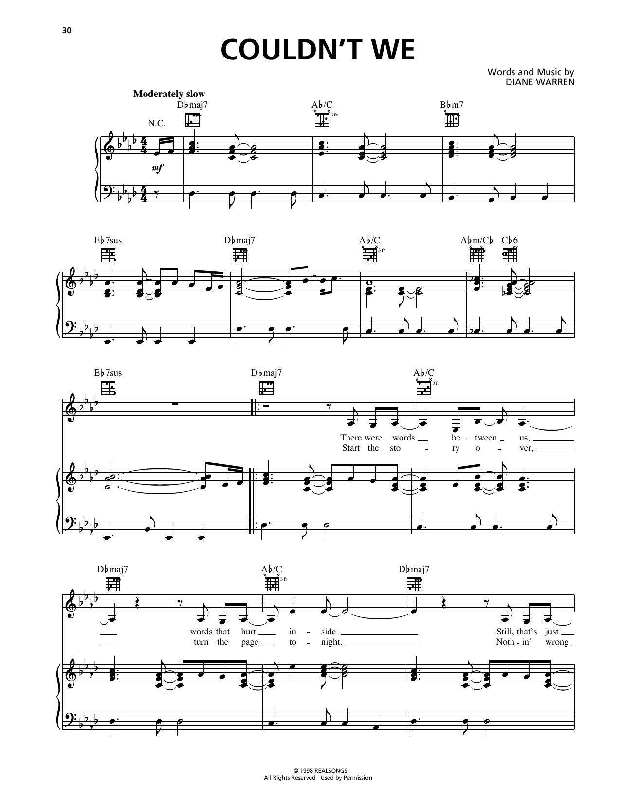 Deborah Cox Couldn't We Sheet Music Notes & Chords for Piano, Vocal & Guitar Chords (Right-Hand Melody) - Download or Print PDF Deborah Cox Couldn't We Sheet Music Notes & Chords for Piano, Vocal & Guitar Chords (Right-Hand Melody) - Download or Print PDF