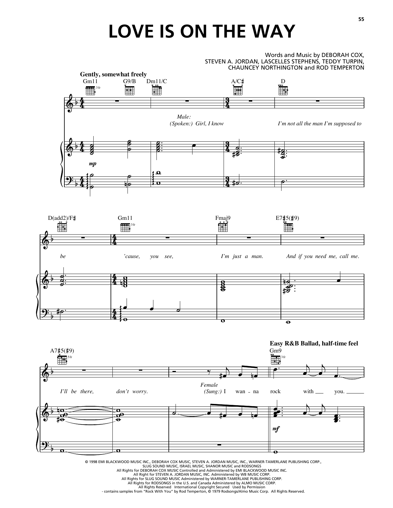 Deborah Cox Love Is On The Way Sheet Music Notes & Chords for Piano, Vocal & Guitar Chords (Right-Hand Melody) - Download or Print PDF Deborah Cox Love Is On The Way Sheet Music Notes & Chords for Piano, Vocal & Guitar Chords (Right-Hand Melody) - Download or Print PDF