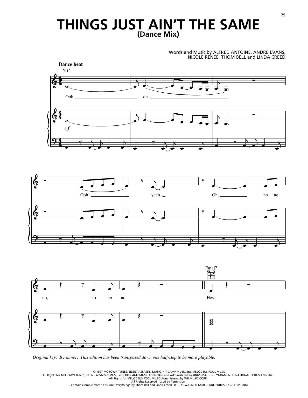Deborah Cox Things Just Ain't The Same Sheet Music Notes & Chords for Piano, Vocal & Guitar Chords (Right-Hand Melody) - Download or Print PDF Deborah Cox Things Just Ain't The Same Sheet Music Notes & Chords for Piano, Vocal & Guitar Chords (Right-Hand Melody) - Download or Print PDF
