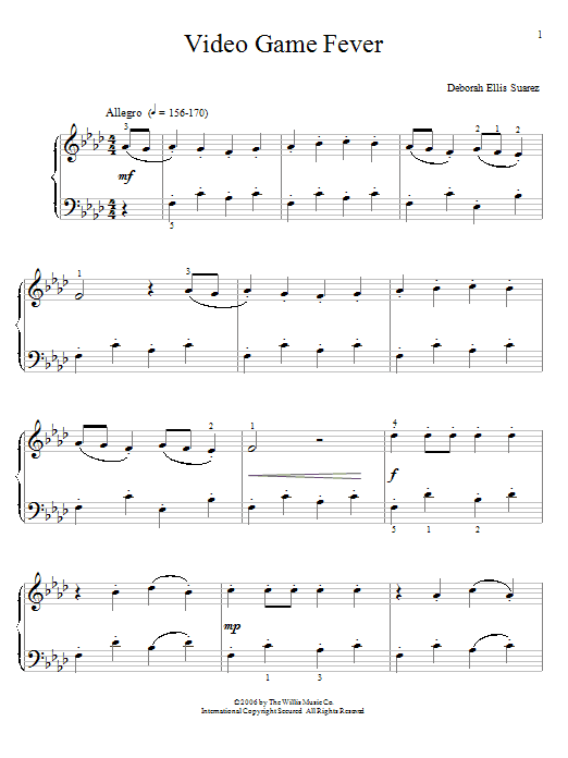 Deborah Ellis Suarez Video Game Fever Sheet Music Notes & Chords for Educational Piano - Download or Print PDF